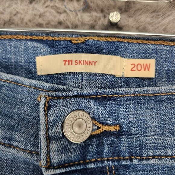 Levi's Jeans Womens 20W Blue 711 Skinny Stretch Mid Rise *NWT* - Picture 4 of 15